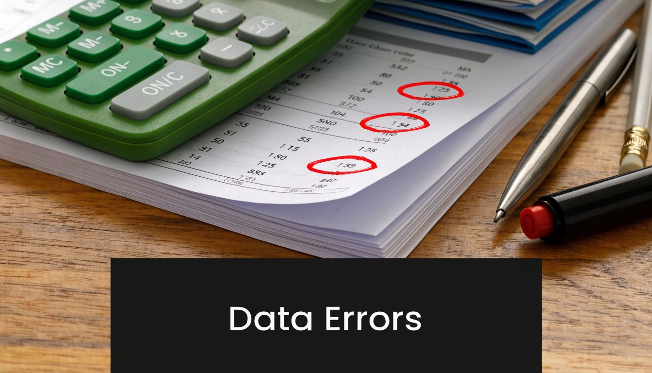 A calculator on a desk with a worksheet displaying highlighted figures circled in red ink pens.